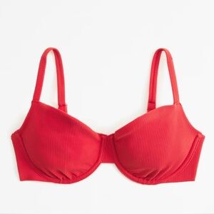 NWT- Abercrombie 90s Clean Underwire Bikini Top - color garnet